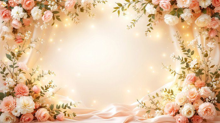 Floral wedding background for Mahesh and Pravalika